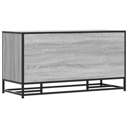 Sleek Grey Sonoma Shoe Bench 100cm - Wood & Metal Design