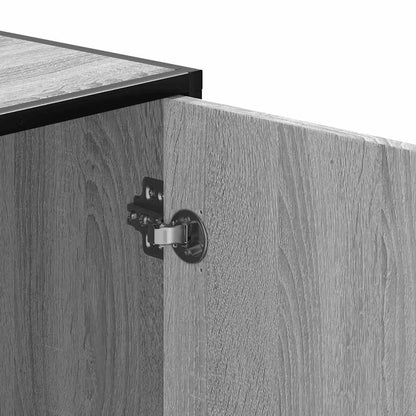 Sleek Grey Sonoma Shoe Bench 100cm - Wood & Metal Design