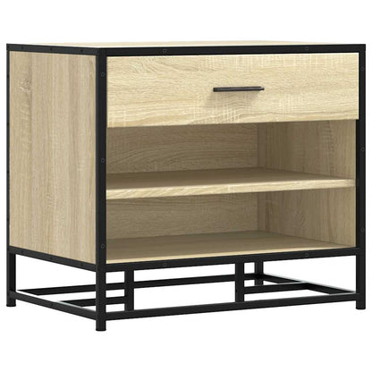 Sonoma Oak Shoe Bench 60x40x53.5 cm | Engineered Wood & Metal