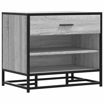 Grey Sonoma Shoe Bench 60x40x53.5 cm - Engineered Wood & Metal