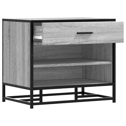 Grey Sonoma Shoe Bench 60x40x53.5 cm - Engineered Wood & Metal