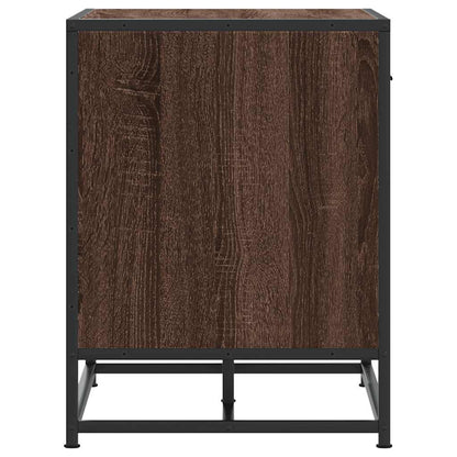 Brown Oak Shoe Bench 60x40x53.5 cm | Engineered Wood & Metal