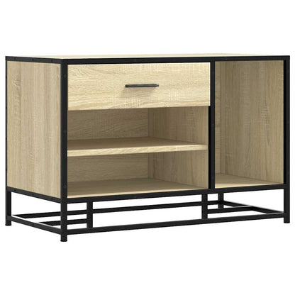 Sonoma Oak Shoe Bench 80x40x53.5cm | Engineered Wood & Metal