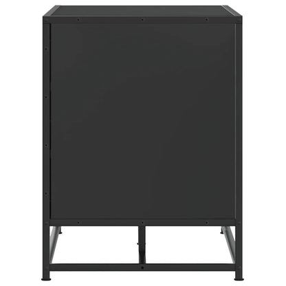 Sleek Black Shoe Bench 84x40x53.5 cm | Engineered Wood & Metal
