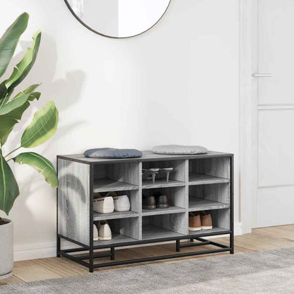 Grey Sonoma Shoe Bench - Engineered Wood & Metal - 84x40x53.5 cm