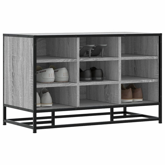 Grey Sonoma Shoe Bench - Engineered Wood & Metal - 84x40x53.5 cm