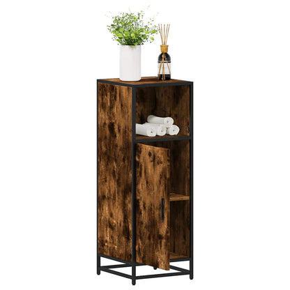 Smoked Oak Bathroom Cabinet 35x37.5x100cm - Engineered Wood