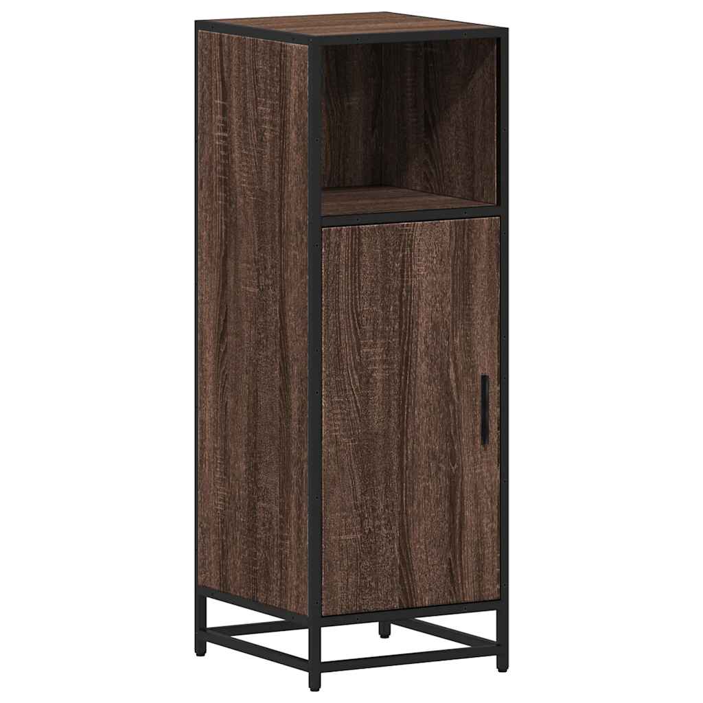 Brown Oak Bathroom Cabinet – 35x37.5x100 cm Engineered Wood