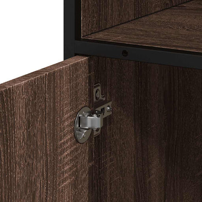 Brown Oak Bathroom Cabinet – 35x37.5x100 cm Engineered Wood