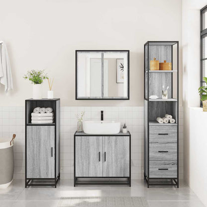 Grey Sonoma Bathroom Cabinet 35x37.5x166 cm - Engineered Wood