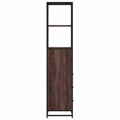 Brown Oak Bathroom Cabinet, 35x37.5x166 cm, Engineered Wood