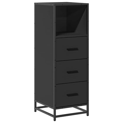 Stylish Black Bathroom Cabinet, 35x37.5x100 cm, Engineered Wood