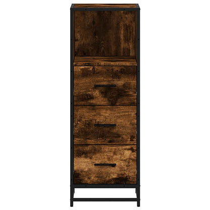Smoked Oak Bathroom Cabinet 35x37.5x100 cm - Engineered Wood