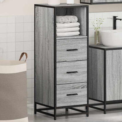 Grey Sonoma Engineered Wood Bathroom Cabinet, 35x37.5x100 cm