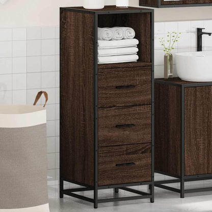 Stylish Brown Oak Bathroom Cabinet 35x37.5x100 cm Engineered Wood