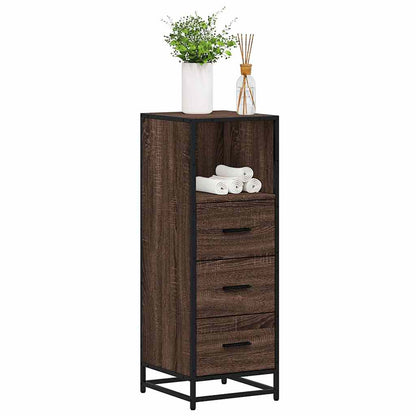 Stylish Brown Oak Bathroom Cabinet 35x37.5x100 cm Engineered Wood