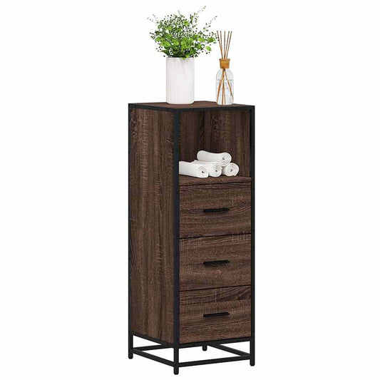 Stylish Brown Oak Bathroom Cabinet 35x37.5x100 cm Engineered Wood