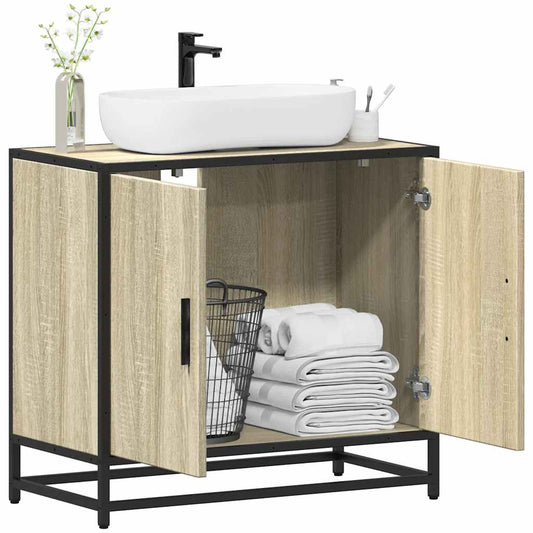 Sonoma Oak Bathroom Sink Cabinet, 65x33x60 cm, Engineered Wood