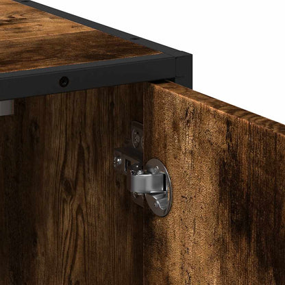 Smoked Oak Engineered Wood Bathroom Sink Cabinet 65x33x60 cm