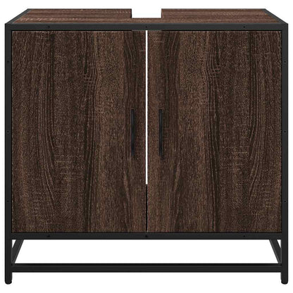 Brown Oak Bathroom Sink Cabinet 65x33x60 cm - Engineered Wood