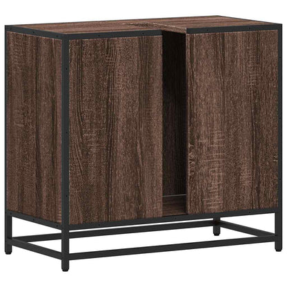Brown Oak Bathroom Sink Cabinet 65x33x60 cm - Engineered Wood