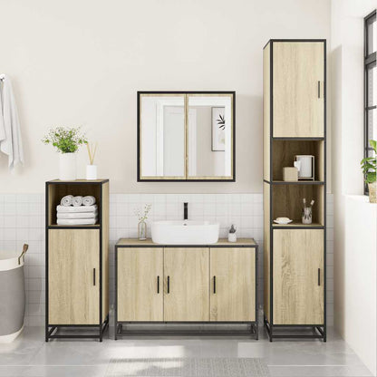 Sonoma Oak Bathroom Sink Cabinet, 90x33x60 cm, Engineered Wood