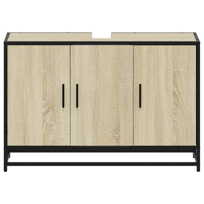 Sonoma Oak Bathroom Sink Cabinet, 90x33x60 cm, Engineered Wood