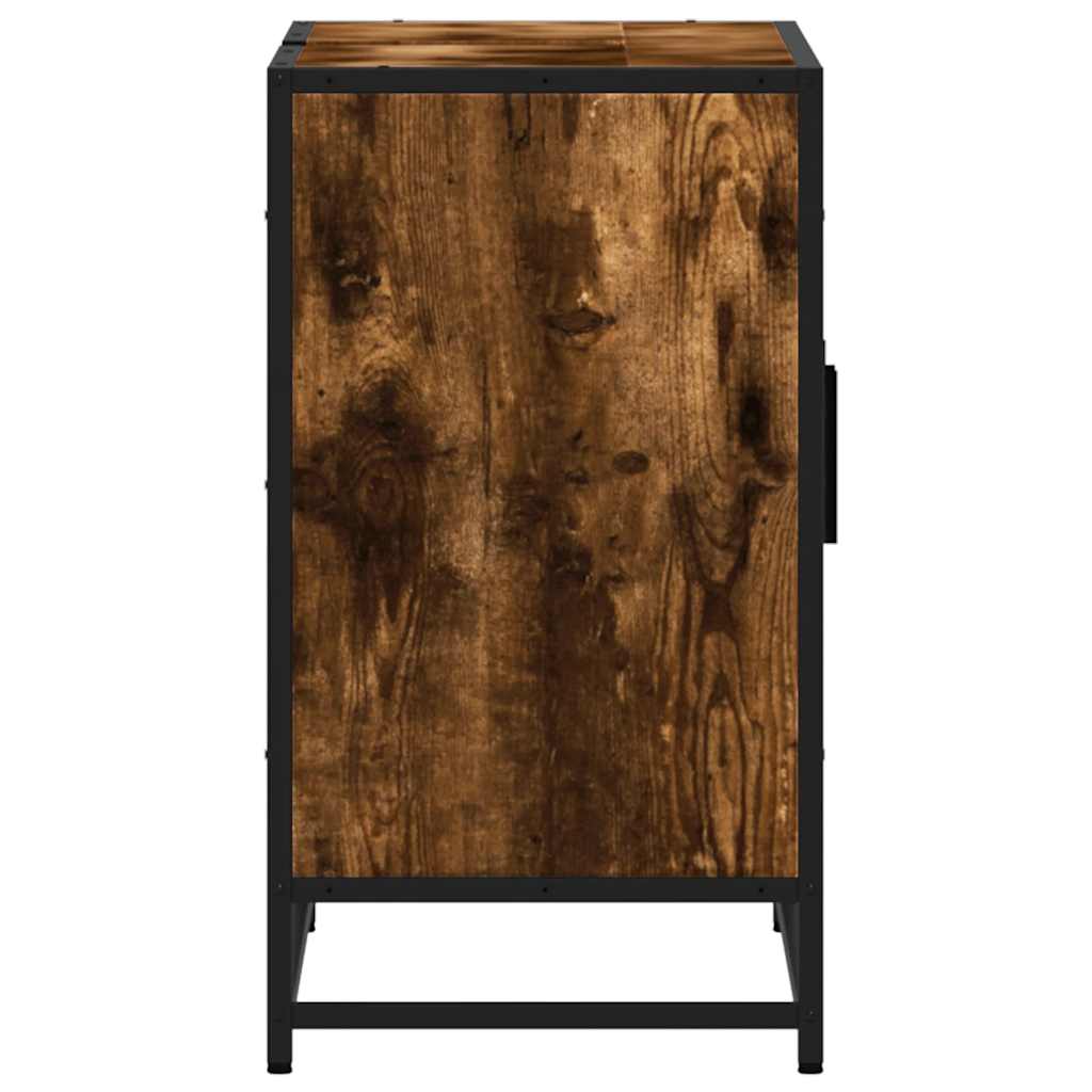 Smoked Oak Bathroom Sink Cabinet 90x33x60 cm - Engineered Wood