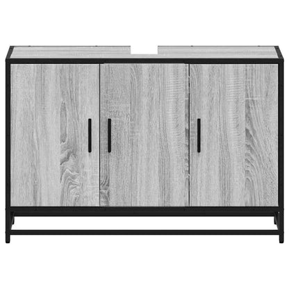 Grey Sonoma Engineered Wood Bathroom Sink Cabinet 90x33x60 cm