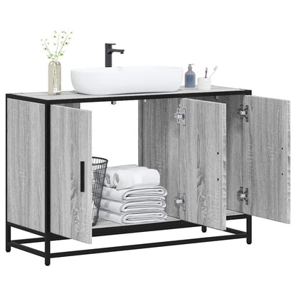 Grey Sonoma Engineered Wood Bathroom Sink Cabinet 90x33x60 cm