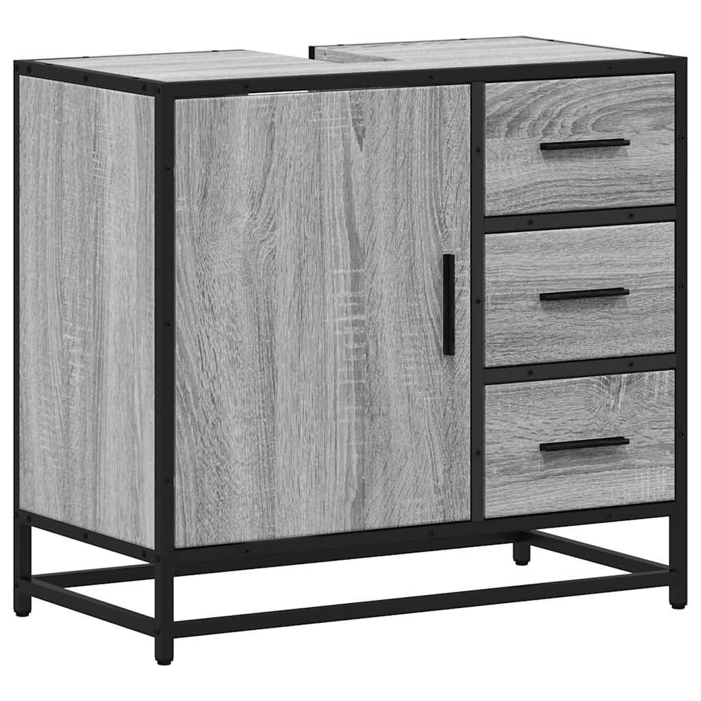 Grey Sonoma Bathroom Sink Cabinet 65x33x60 cm - Engineered Wood