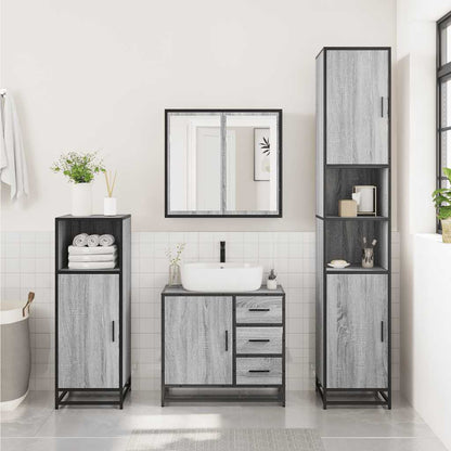 Grey Sonoma Bathroom Sink Cabinet 65x33x60 cm - Engineered Wood