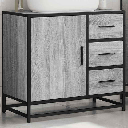 Grey Sonoma Bathroom Sink Cabinet 65x33x60 cm - Engineered Wood