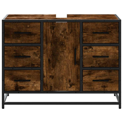 Smoked Oak Bathroom Sink Cabinet 80x33x60 cm - Engineered Wood