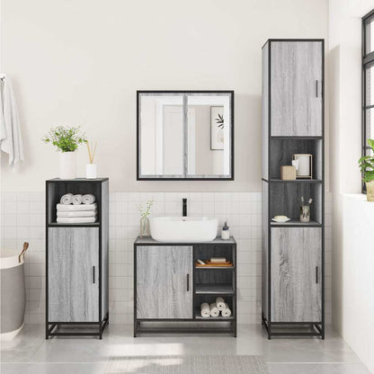 Grey Sonoma Bathroom Sink Cabinet, 65x33x60 cm, Engineered Wood