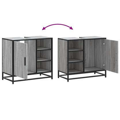 Grey Sonoma Bathroom Sink Cabinet, 65x33x60 cm, Engineered Wood