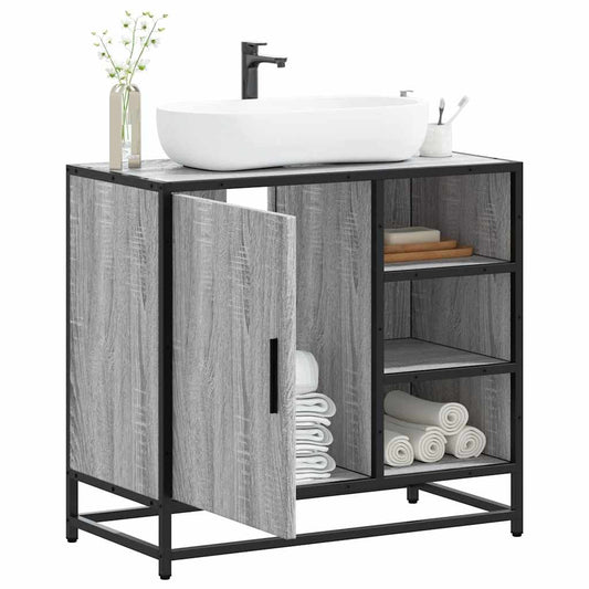 Grey Sonoma Bathroom Sink Cabinet, 65x33x60 cm, Engineered Wood