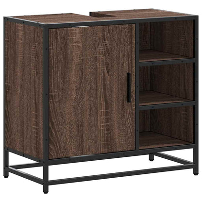 Brown Oak Bathroom Sink Cabinet, 65x33x60 cm, Engineered Wood