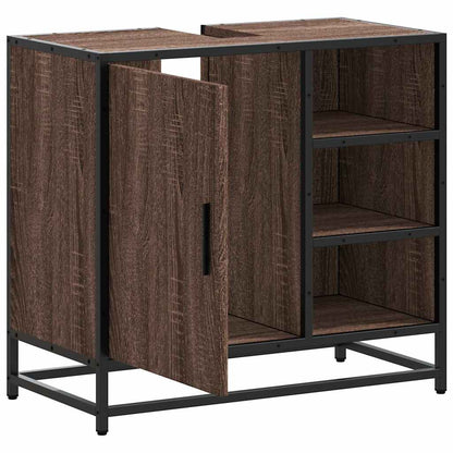 Brown Oak Bathroom Sink Cabinet, 65x33x60 cm, Engineered Wood