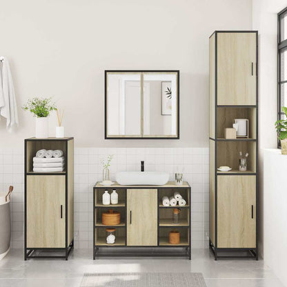 Sonoma Oak Bathroom Sink Cabinet, Engineered Wood, 80x33x60 cm