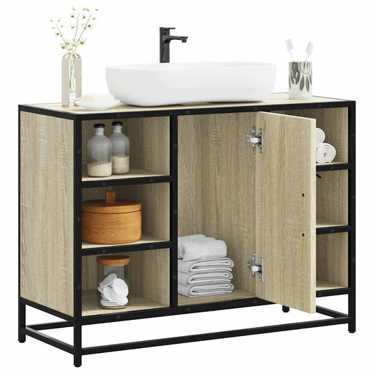 Sonoma Oak Bathroom Sink Cabinet, Engineered Wood, 80x33x60 cm