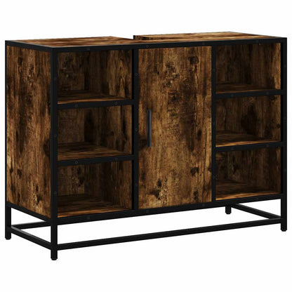 Smoked Oak Bathroom Sink Cabinet 80x33x60 cm - Engineered Wood