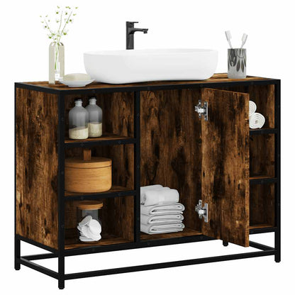 Smoked Oak Bathroom Sink Cabinet 80x33x60 cm - Engineered Wood