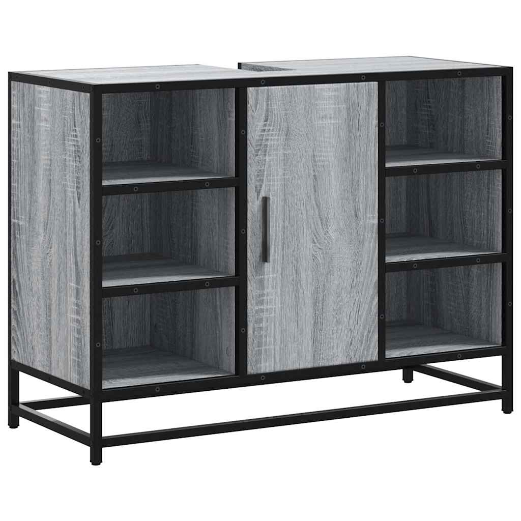 Grey Sonoma Bathroom Sink Cabinet 80x33x60cm - Engineered Wood