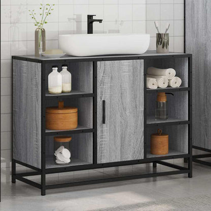 Grey Sonoma Bathroom Sink Cabinet 80x33x60cm - Engineered Wood