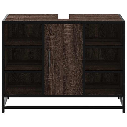 Brown Oak Bathroom Sink Cabinet, 80x33x60 cm, Engineered Wood