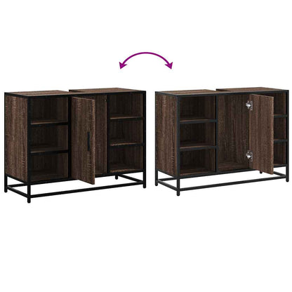 Brown Oak Bathroom Sink Cabinet, 80x33x60 cm, Engineered Wood