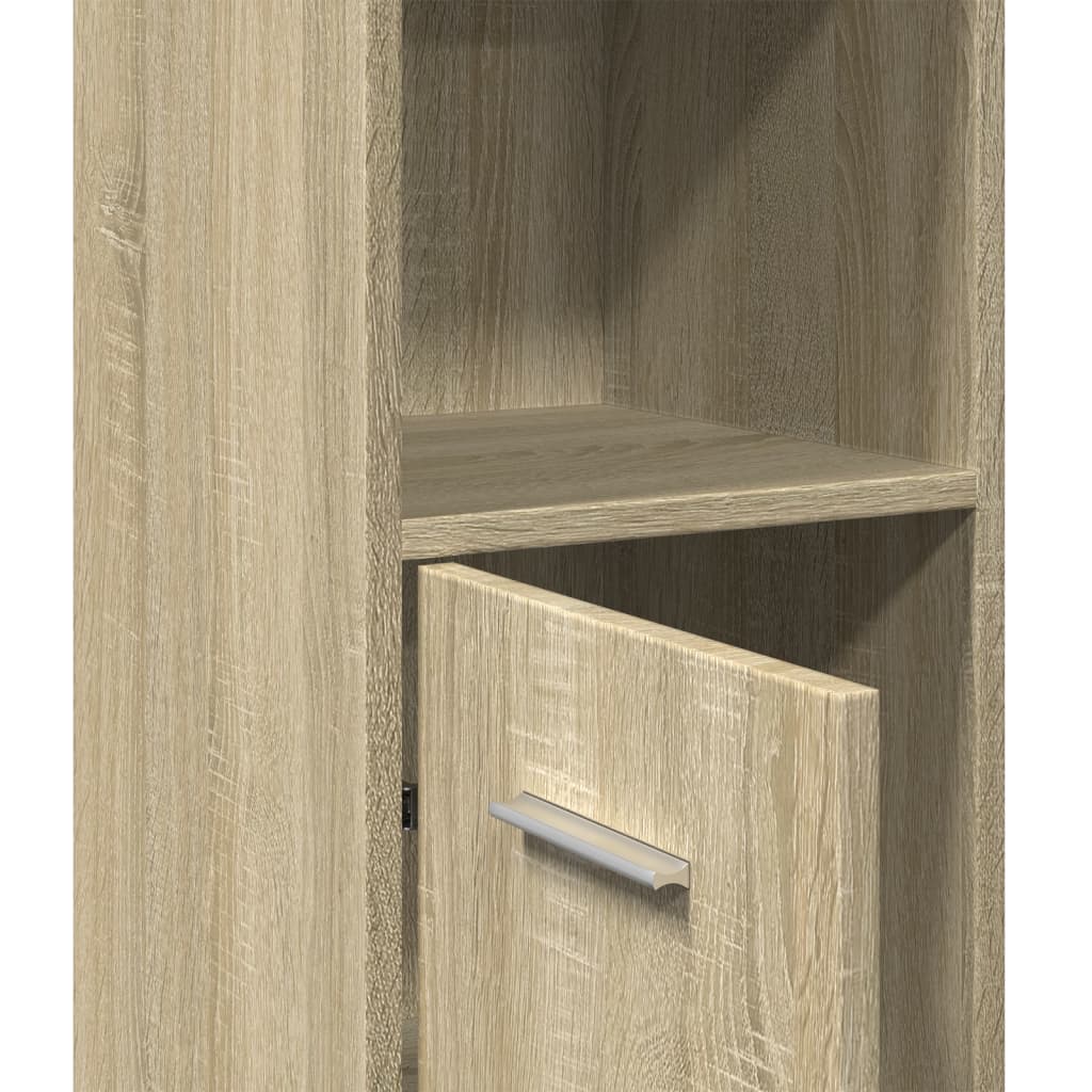 Sonoma Oak Bathroom Cabinet 30x30x183.5 cm - Engineered Wood