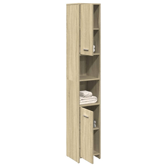 Sonoma Oak Bathroom Cabinet 30x30x183.5 cm - Engineered Wood