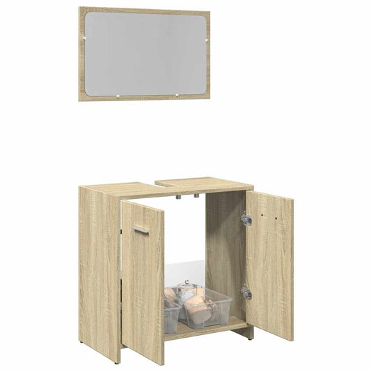 Sonoma Oak 2-Piece Bathroom Furniture Set - Engineered Wood